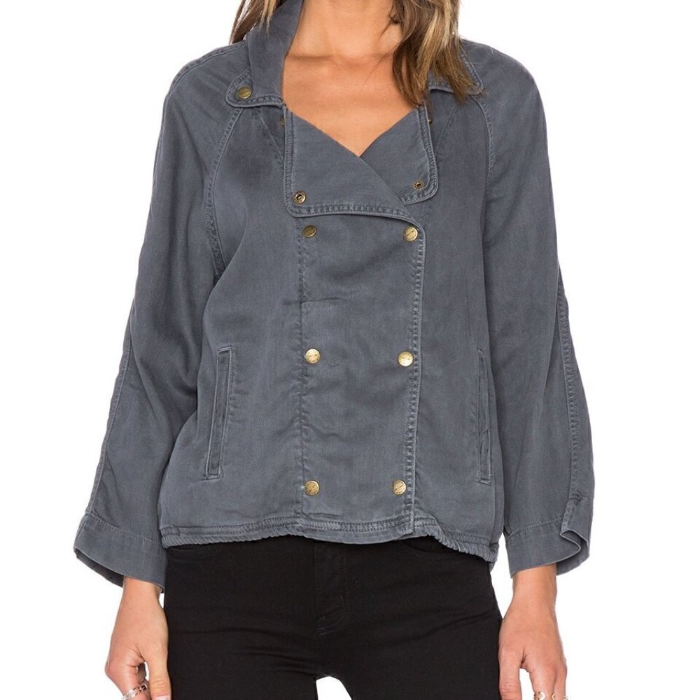 Current/Elliott Conductor Jacket Castle Gray Double Breasted